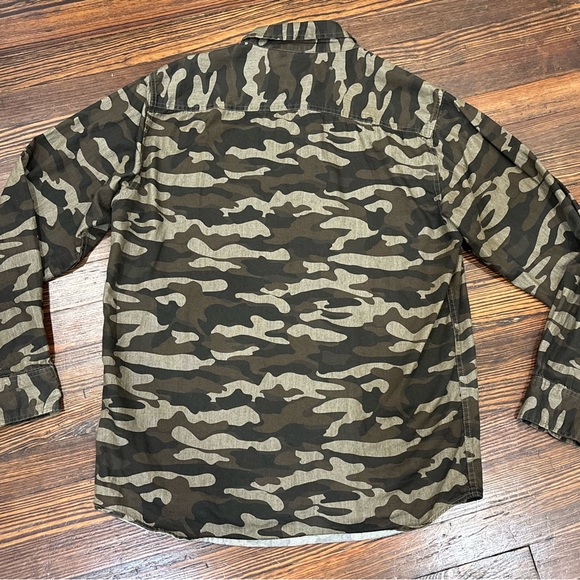 Dickies Men Camo Long Sleeve Logo Button Down Collared Pocket Shirt Sz Xl 133187 - Picture 3 of 6